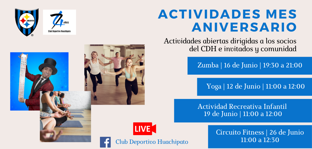 Invitación a actividades del Club Deportivo Huachipato en el marco de su Aniversario 74